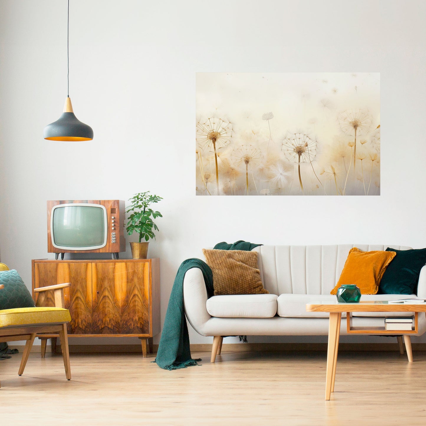 DREAMY DANDELION FIELDS Peel and Stick Horizontal Poster