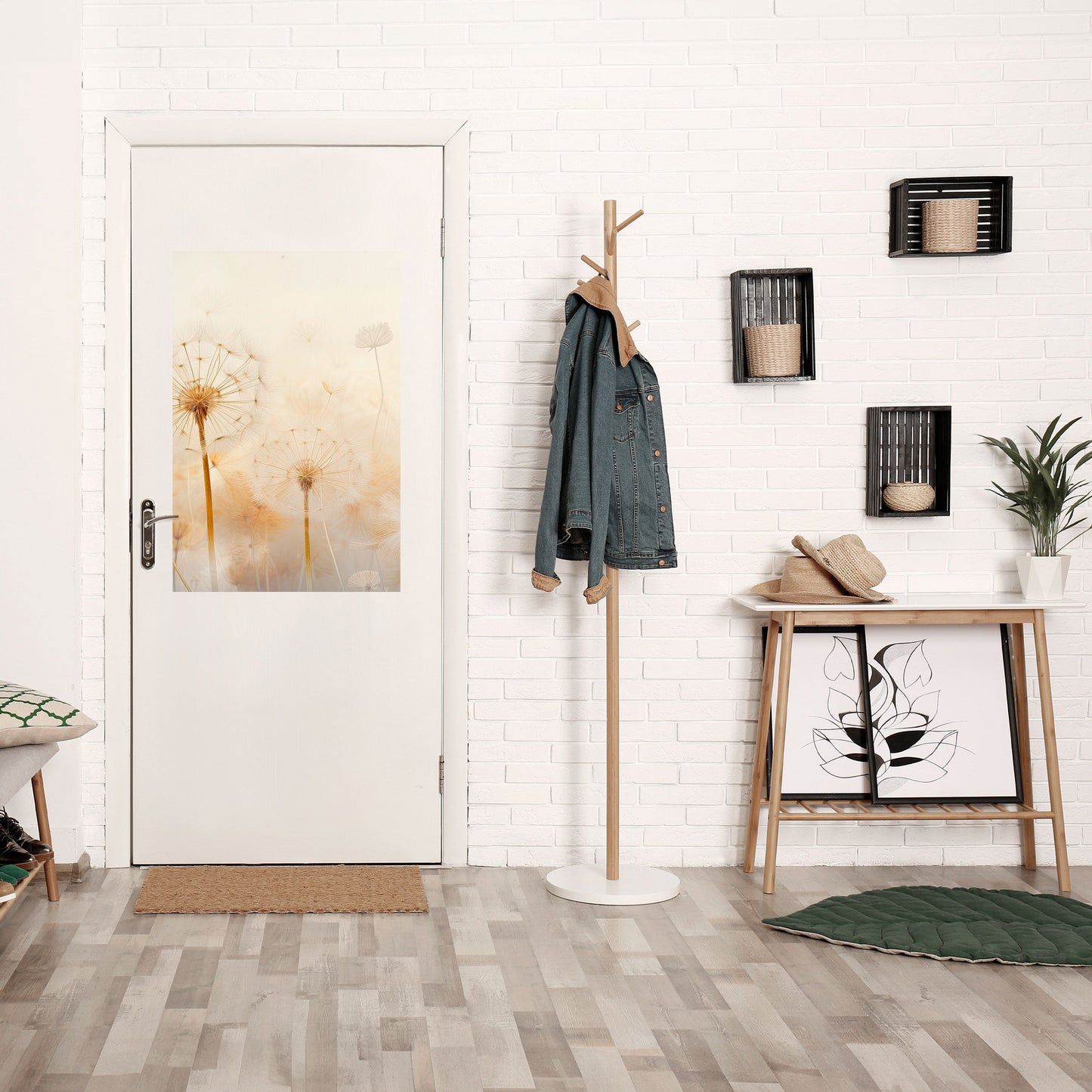 DRÖMMIGA MASKROSFÄLT Vertikal poster med självhäftande motiv