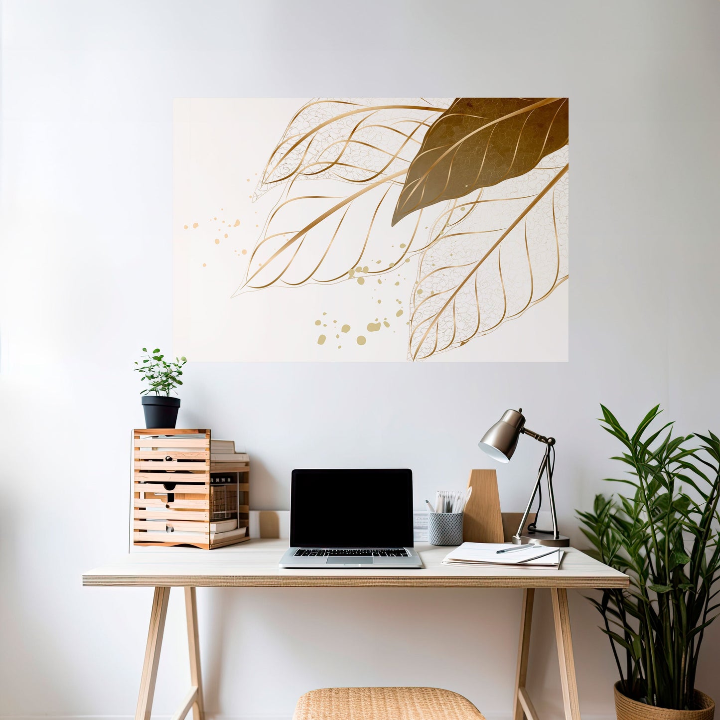 ELEGANS I LÖVVERK, skalbar och självhäftande horisontell poster