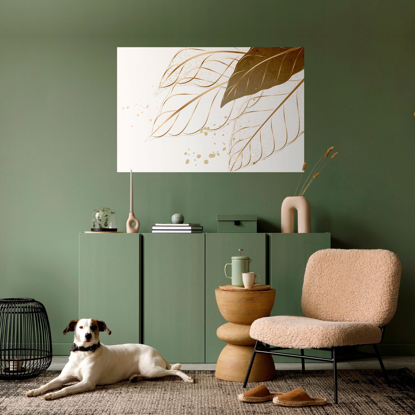 ELEGANS I LÖVVERK, skalbar och självhäftande horisontell poster
