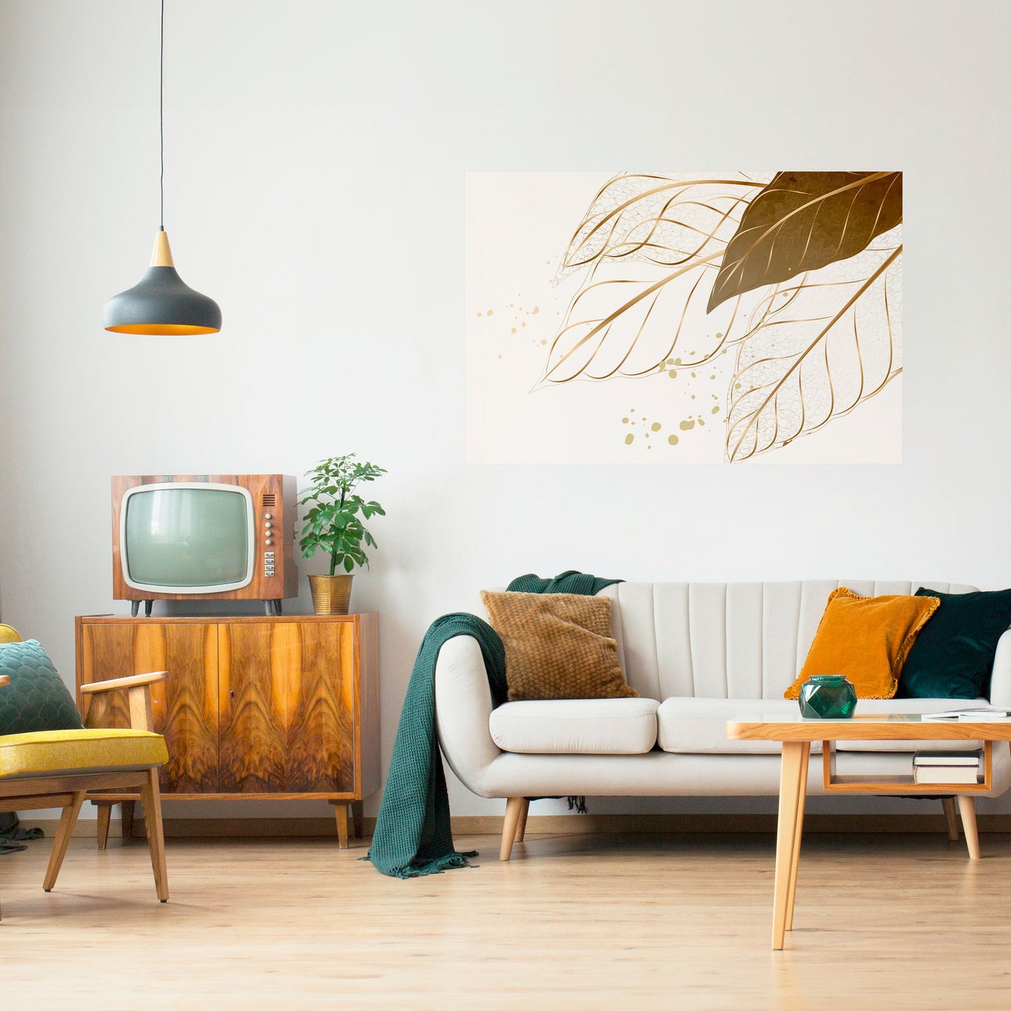 ELEGANS I LÖVVERK, skalbar och självhäftande horisontell poster