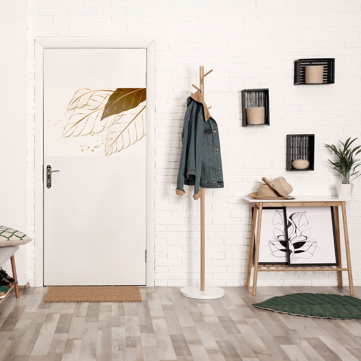 ELEGANS I LÖVVERK, skalbar och självhäftande horisontell poster