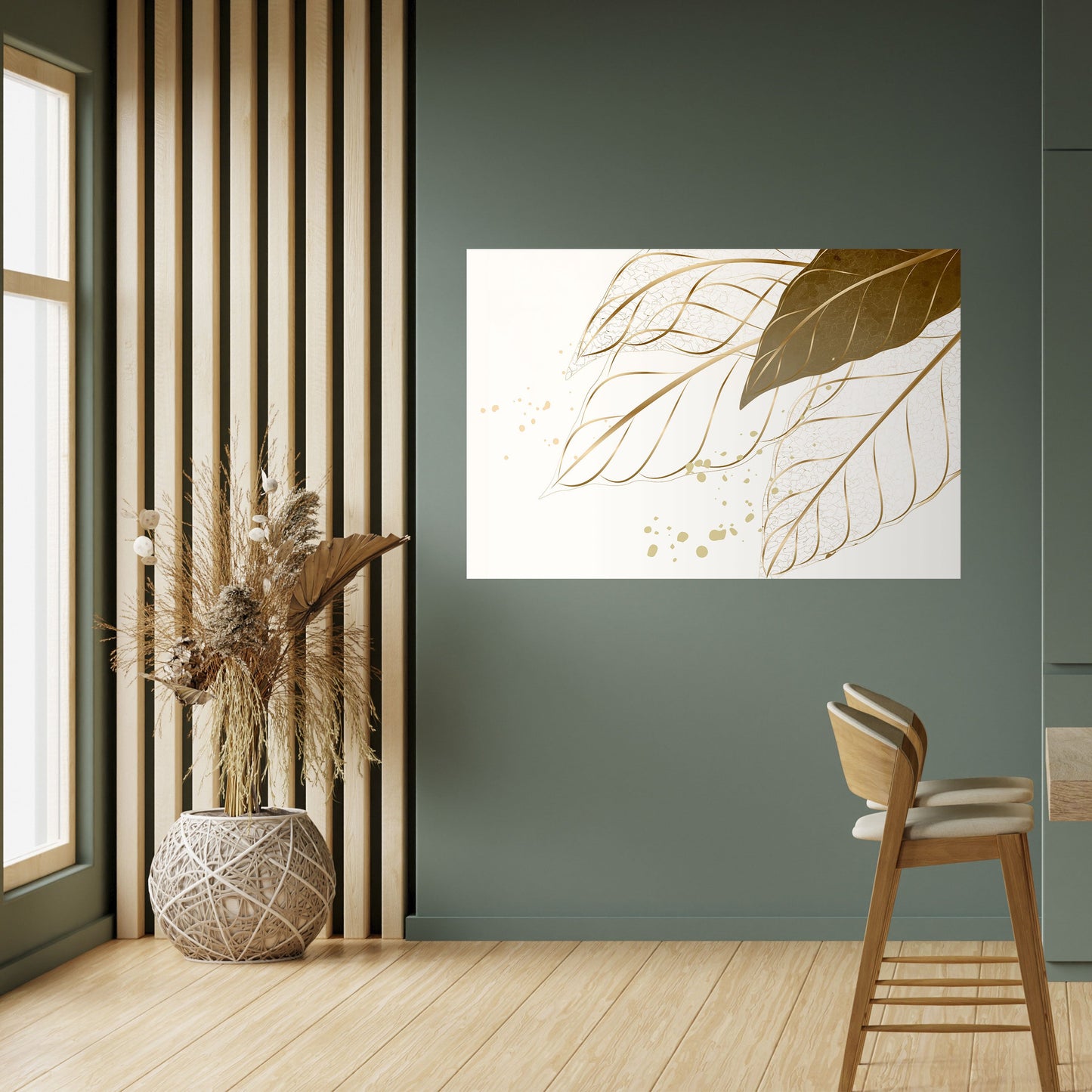 ELEGANS I LÖVVERK, skalbar och självhäftande horisontell poster