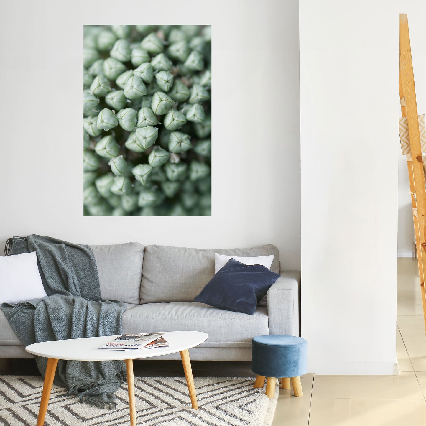 TEXTURERAD GRÖN SMÅBITAR Dra av och klistra vertikal affisch