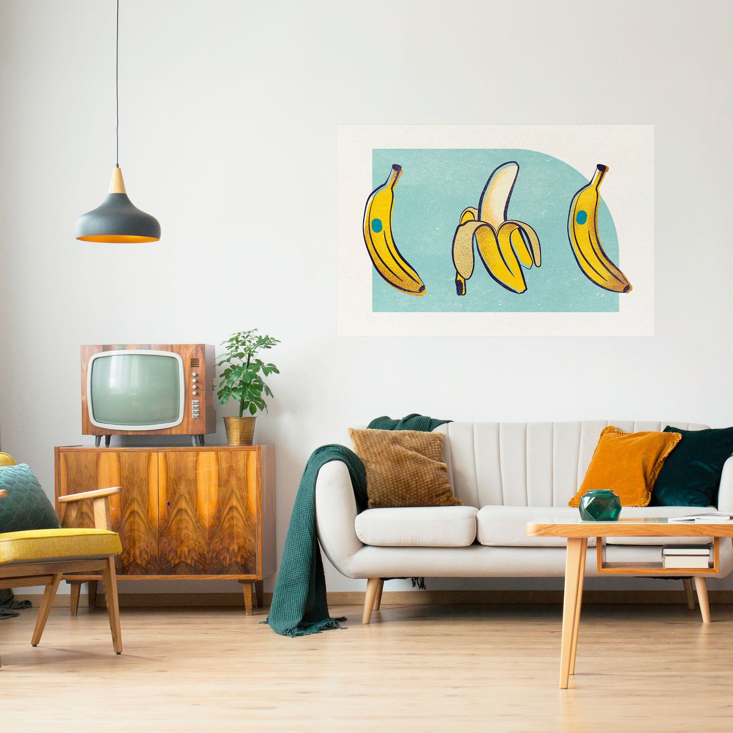 BOLD BANANBUQUET horisontell poster med självhäftande motiv