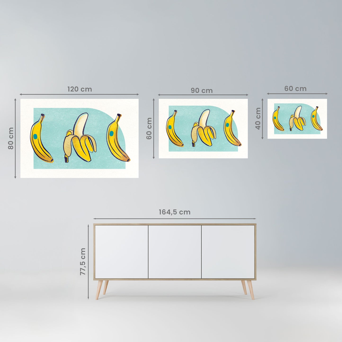 BOLD BANANBUQUET horisontell poster med självhäftande motiv