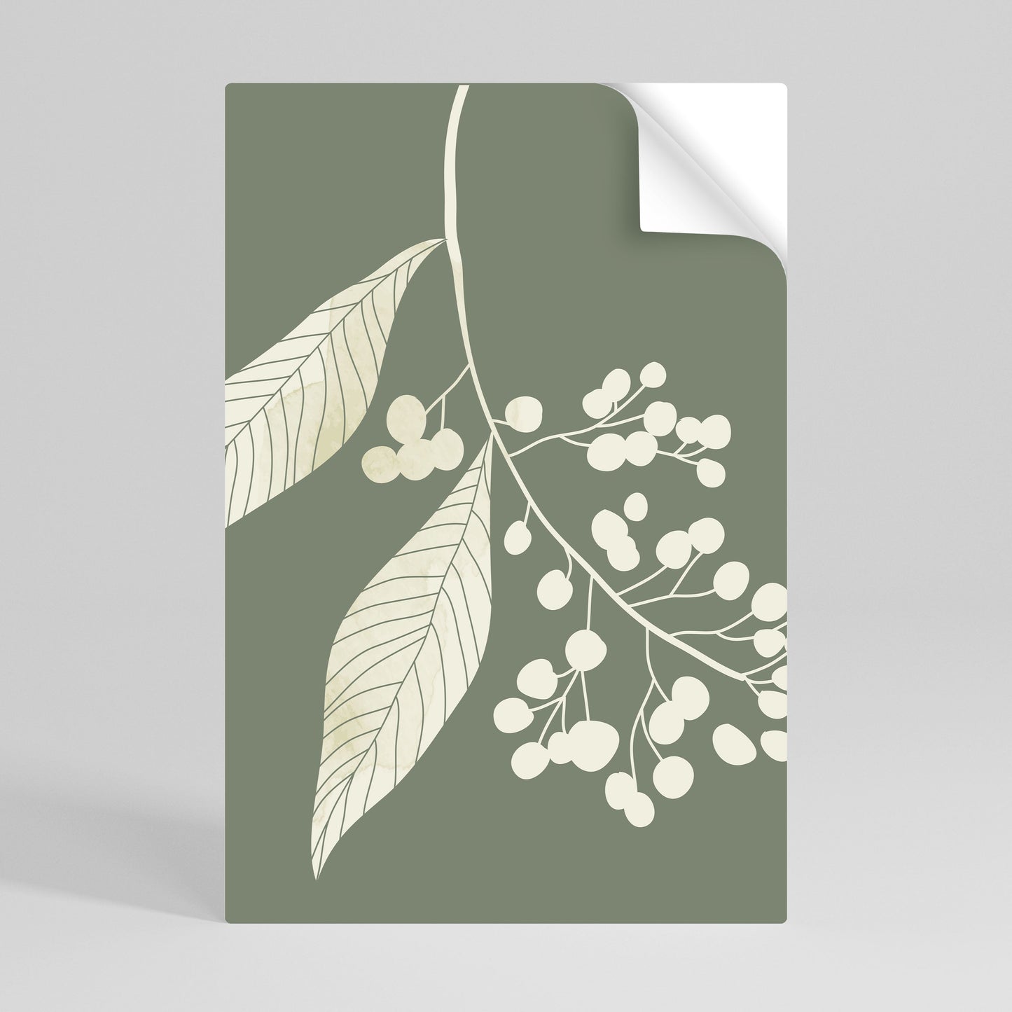 SERENE LEAFY FANTASIES Vertikal poster med självhäftande klistermärke