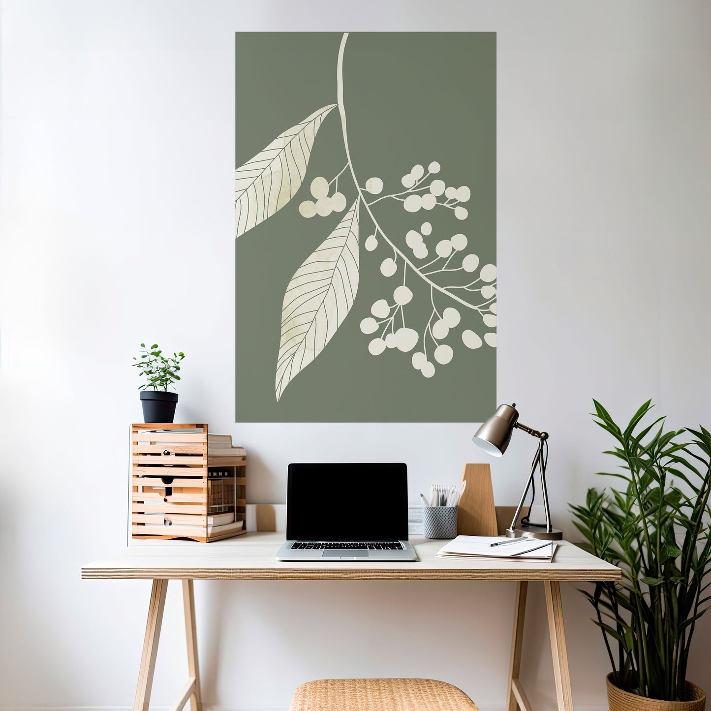 SERENE LEAFY FANTASIES Vertikal poster med självhäftande klistermärke