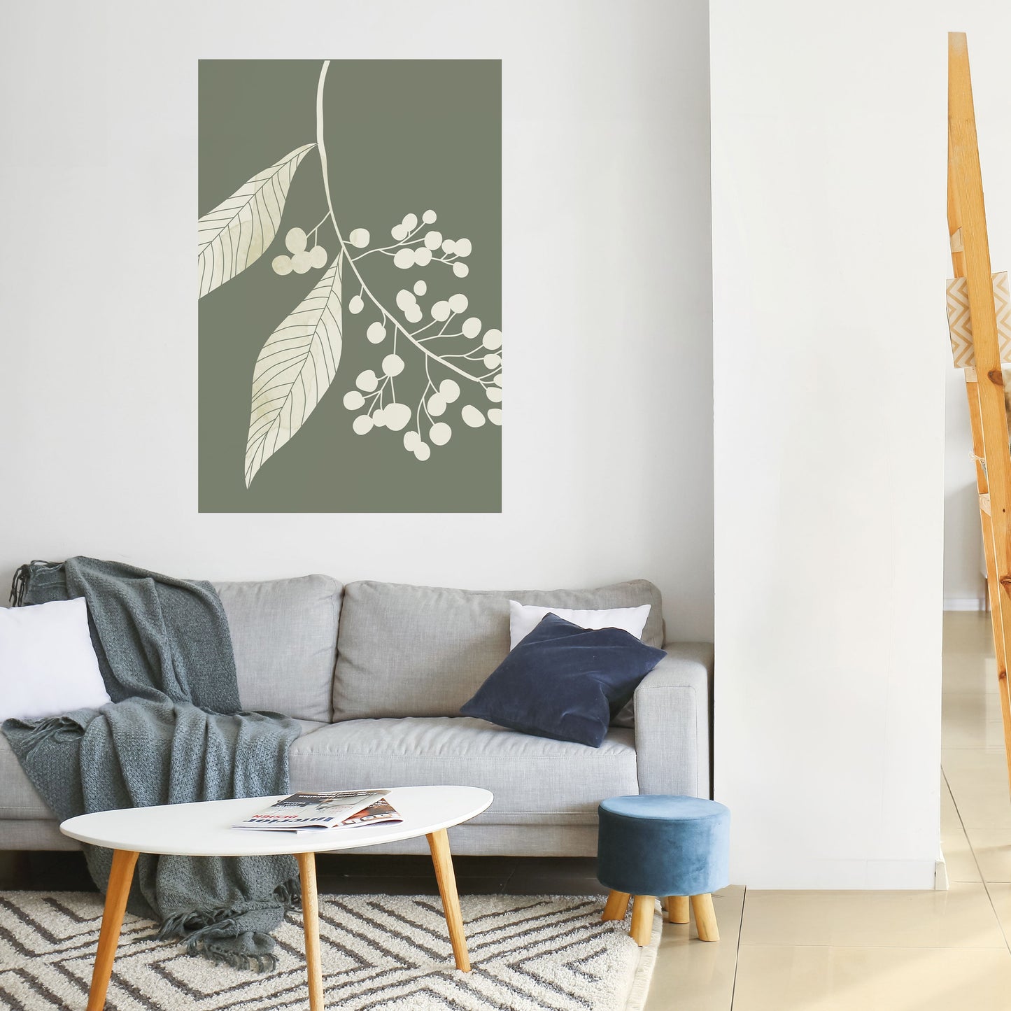 SERENE LEAFY FANTASIES Vertikal poster med självhäftande klistermärke