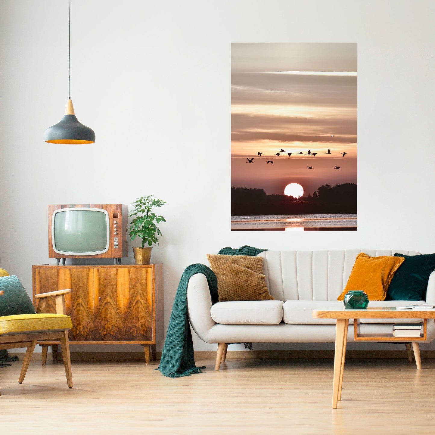 SUNSET FLIGHT SYMPHONY Peel and Stick Vertical Poster