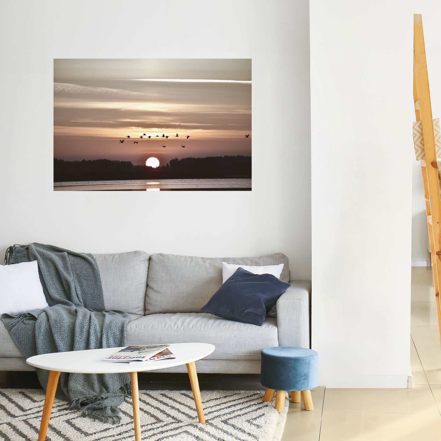SUNSET FLIGHT SYMPHONY Peel and Stick Horizontal Poster
