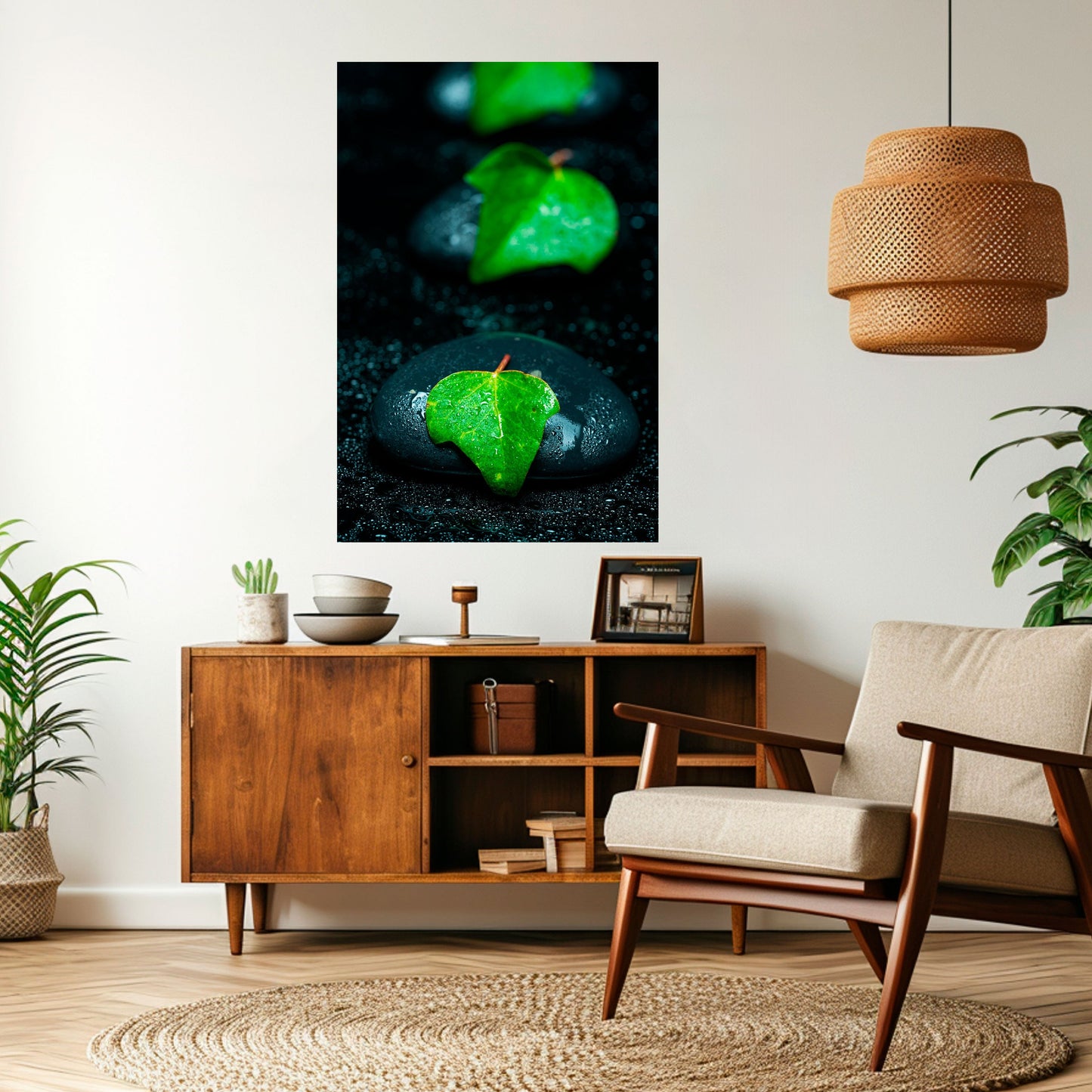 RAINDROPS ON STONE Peel and Stick Vertical Poster