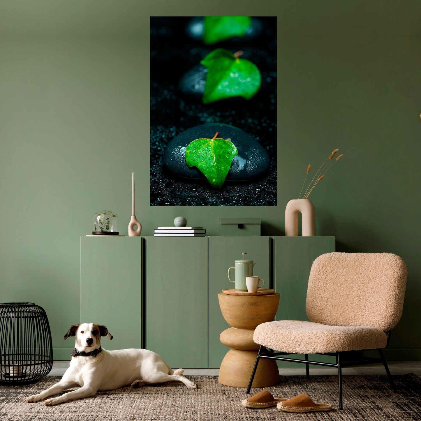 RAINDROPS ON STONE Peel and Stick Vertical Poster