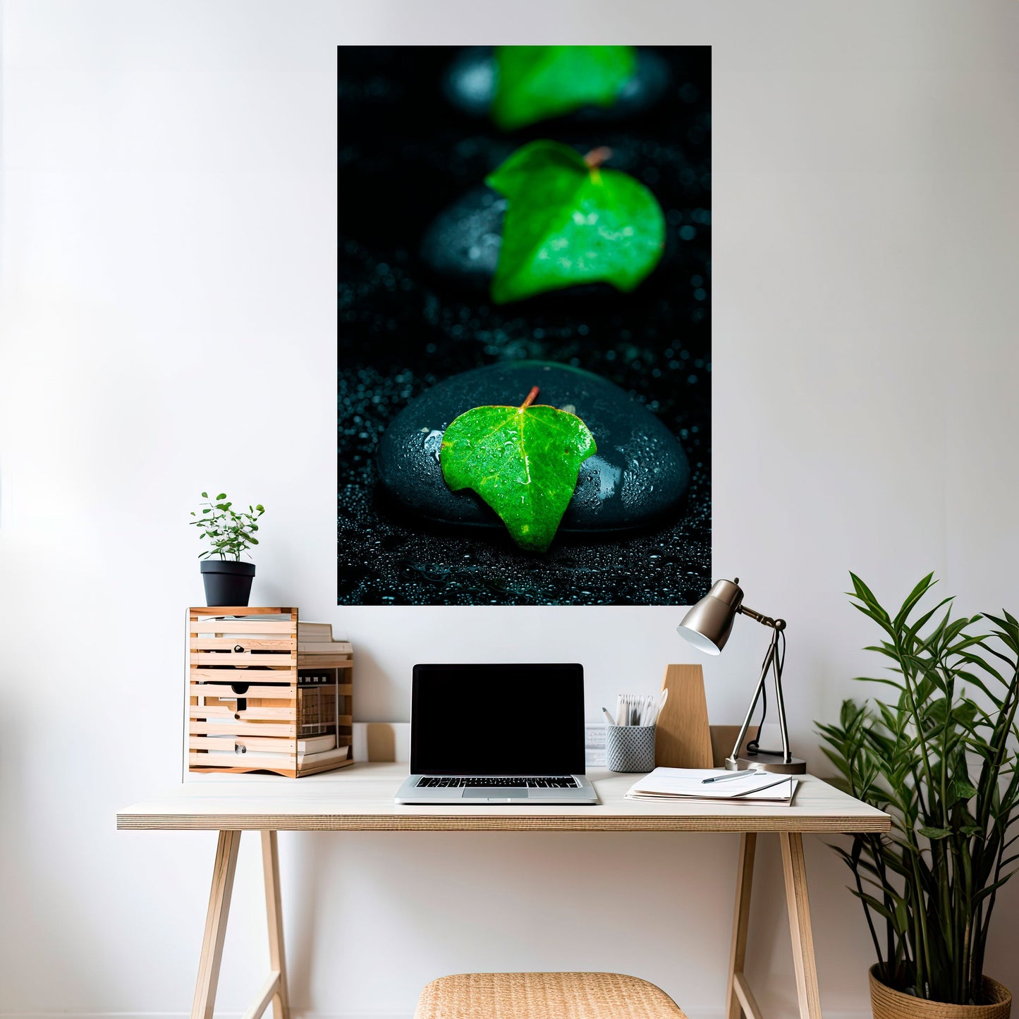 RAINDROPS ON STONE Peel and Stick Vertical Poster
