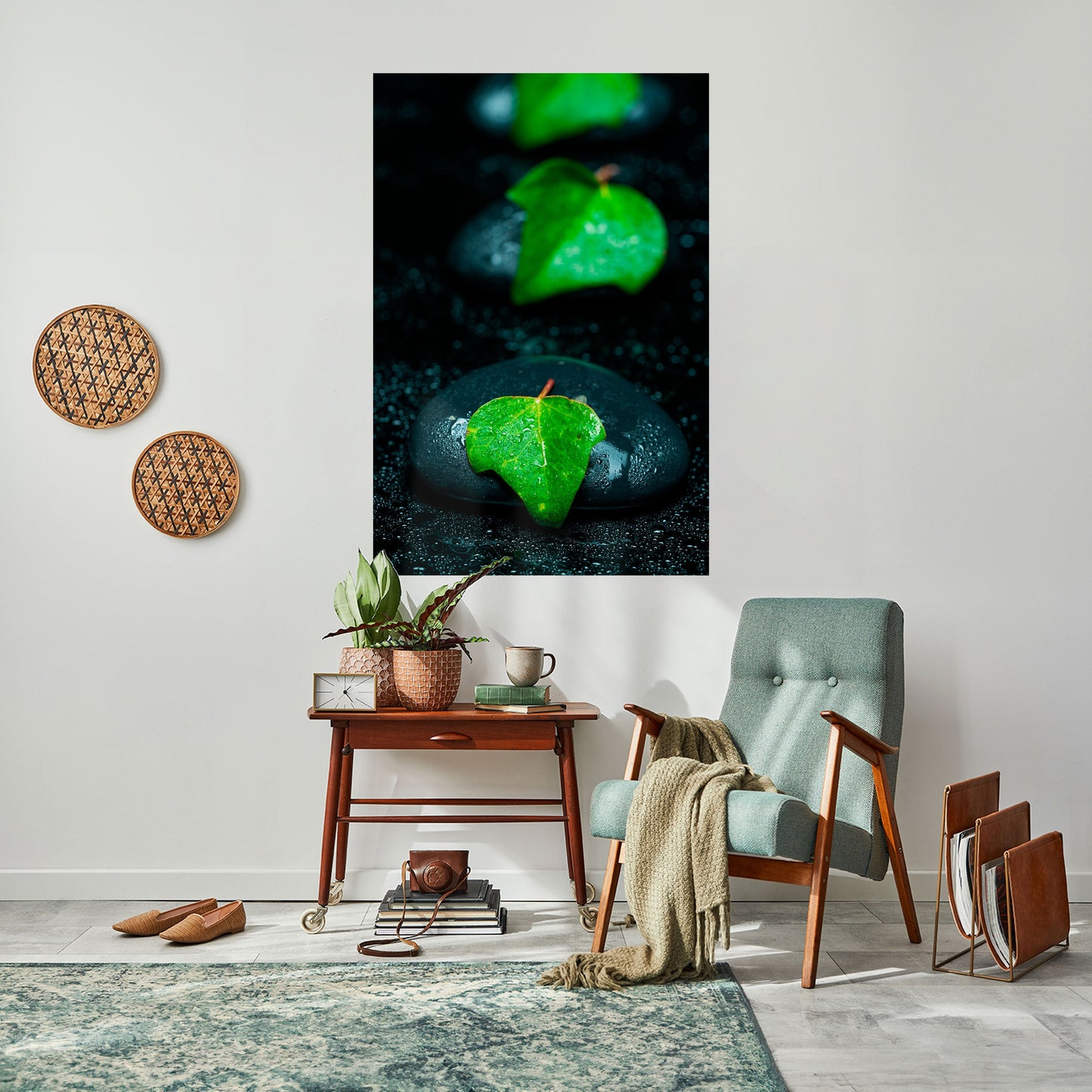 RAINDROPS ON STONE Peel and Stick Vertical Poster