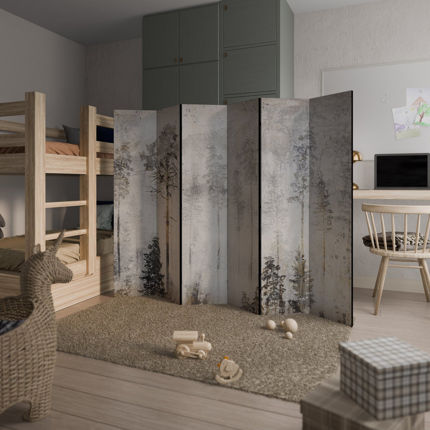 FADE IN THE TREES Decorative 6-Panel Room Divider