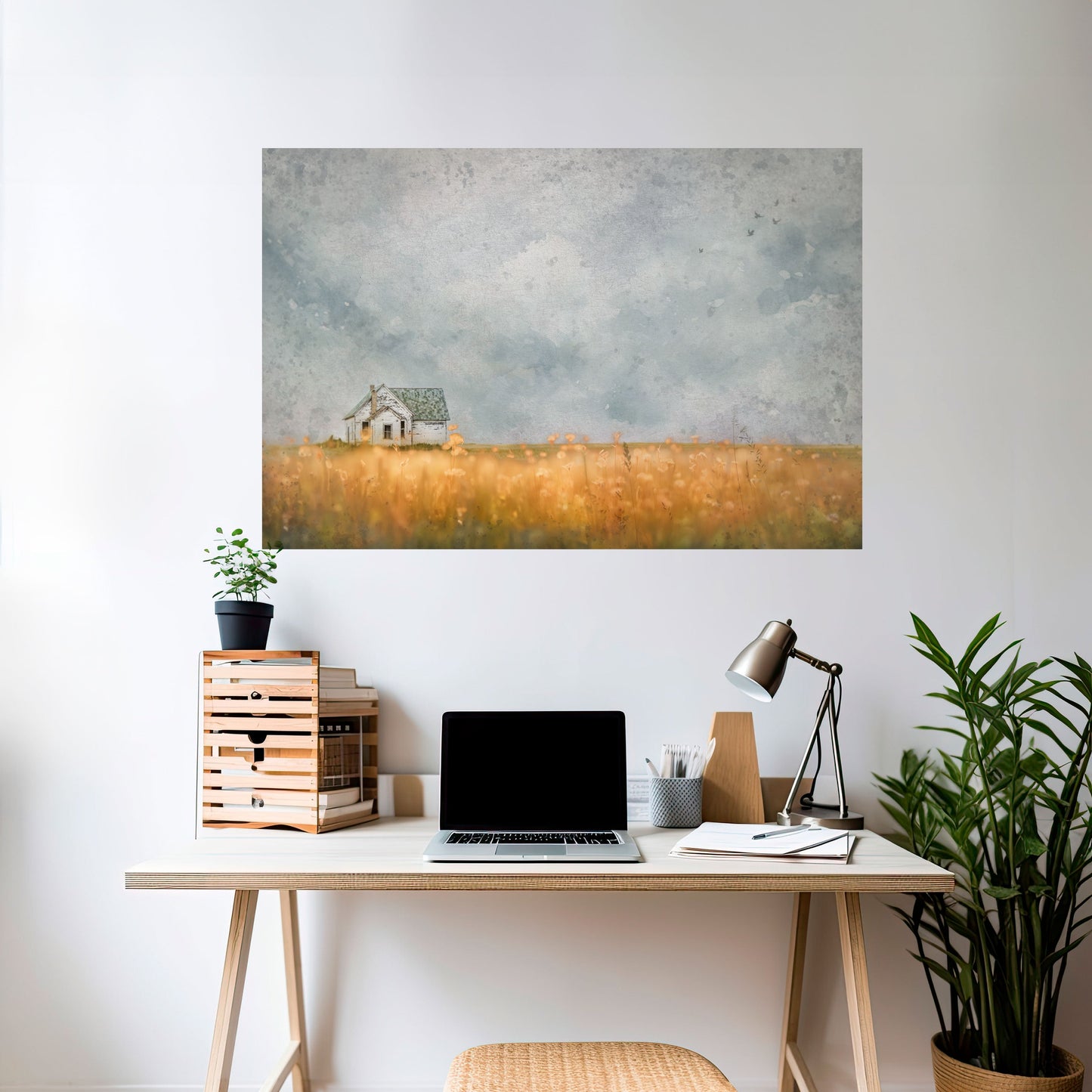 FIELDS OF FADING LIGHT Peel and Stick Horizontal Poster