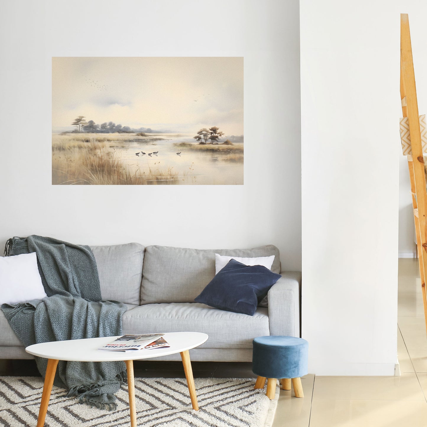 LAKESIDE NOSTALGY Peel and Stick Horizontal Poster
