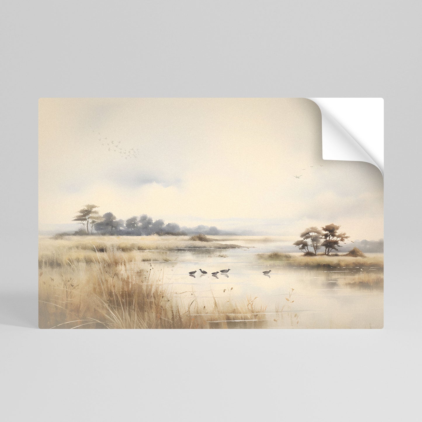 LAKESIDE NOSTALGY Peel and Stick Horizontal Poster