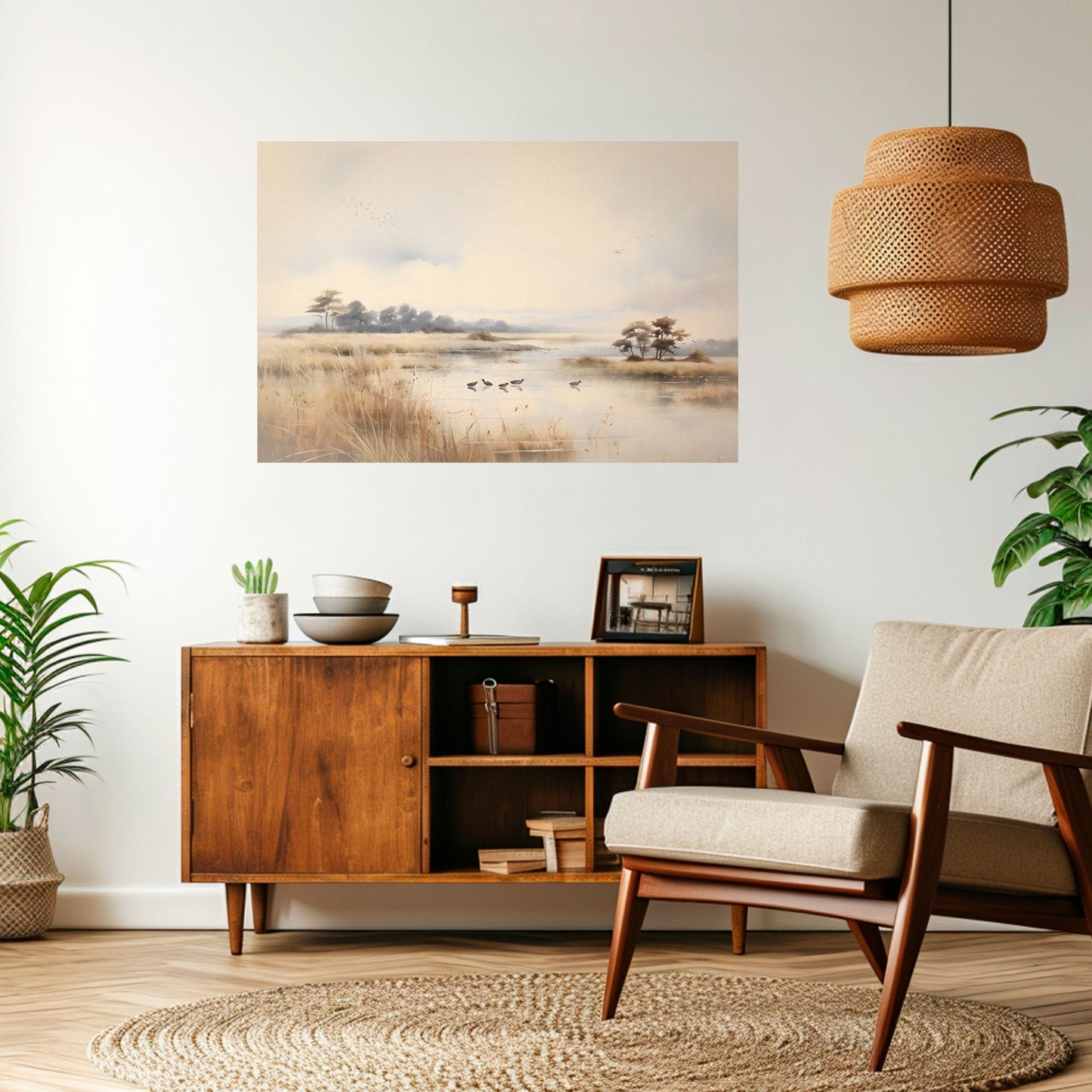 LAKESIDE NOSTALGY Peel and Stick Horizontal Poster