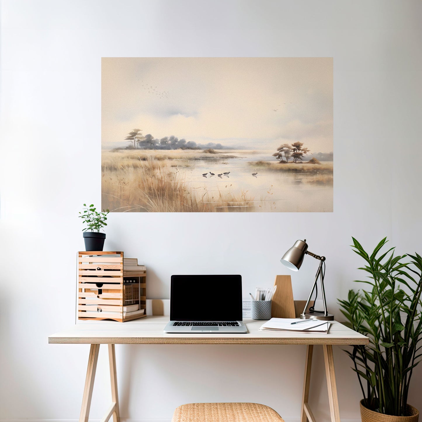 LAKESIDE NOSTALGY Peel and Stick Horizontal Poster