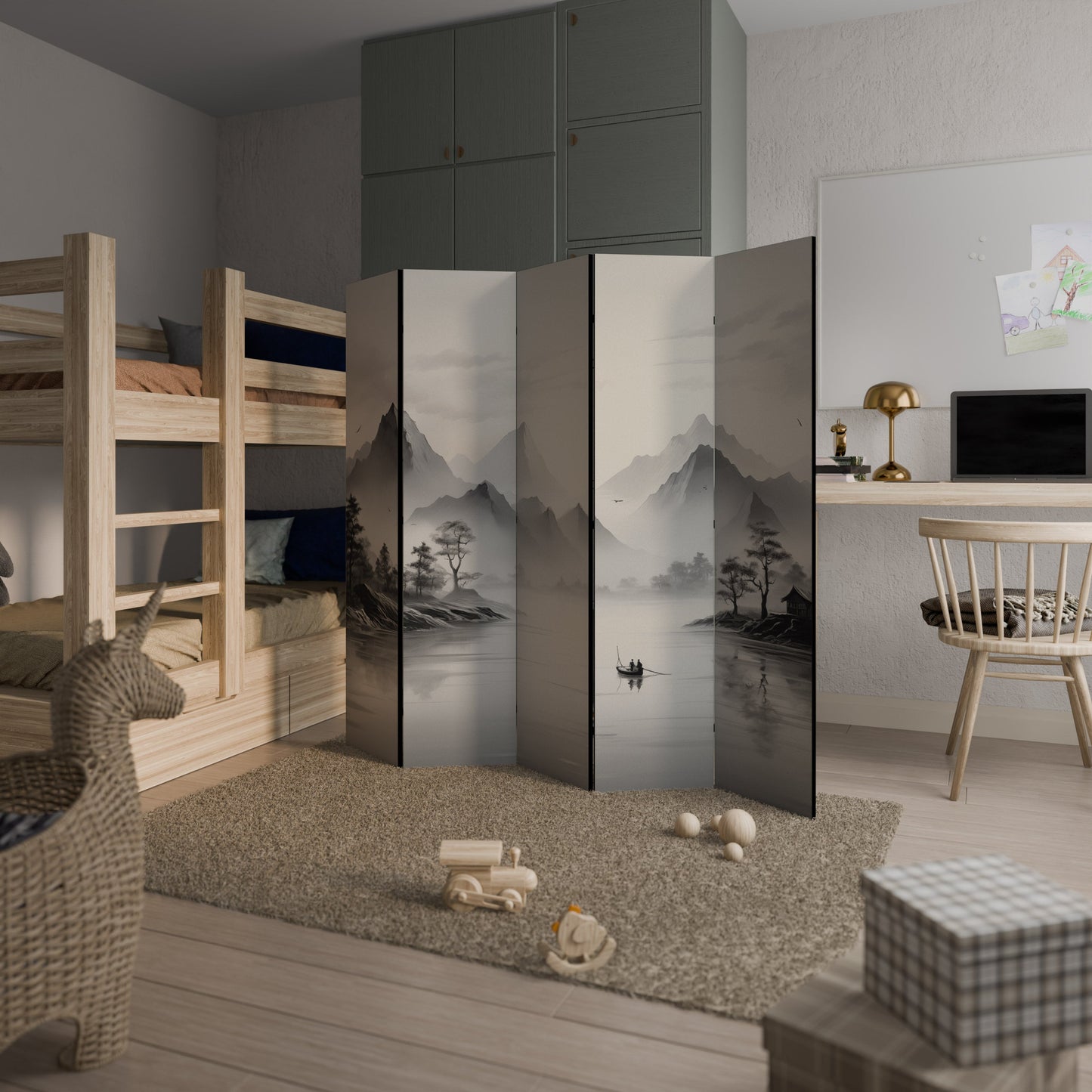 ASIAN VENTURE Decorative 5-Panel Room Divider