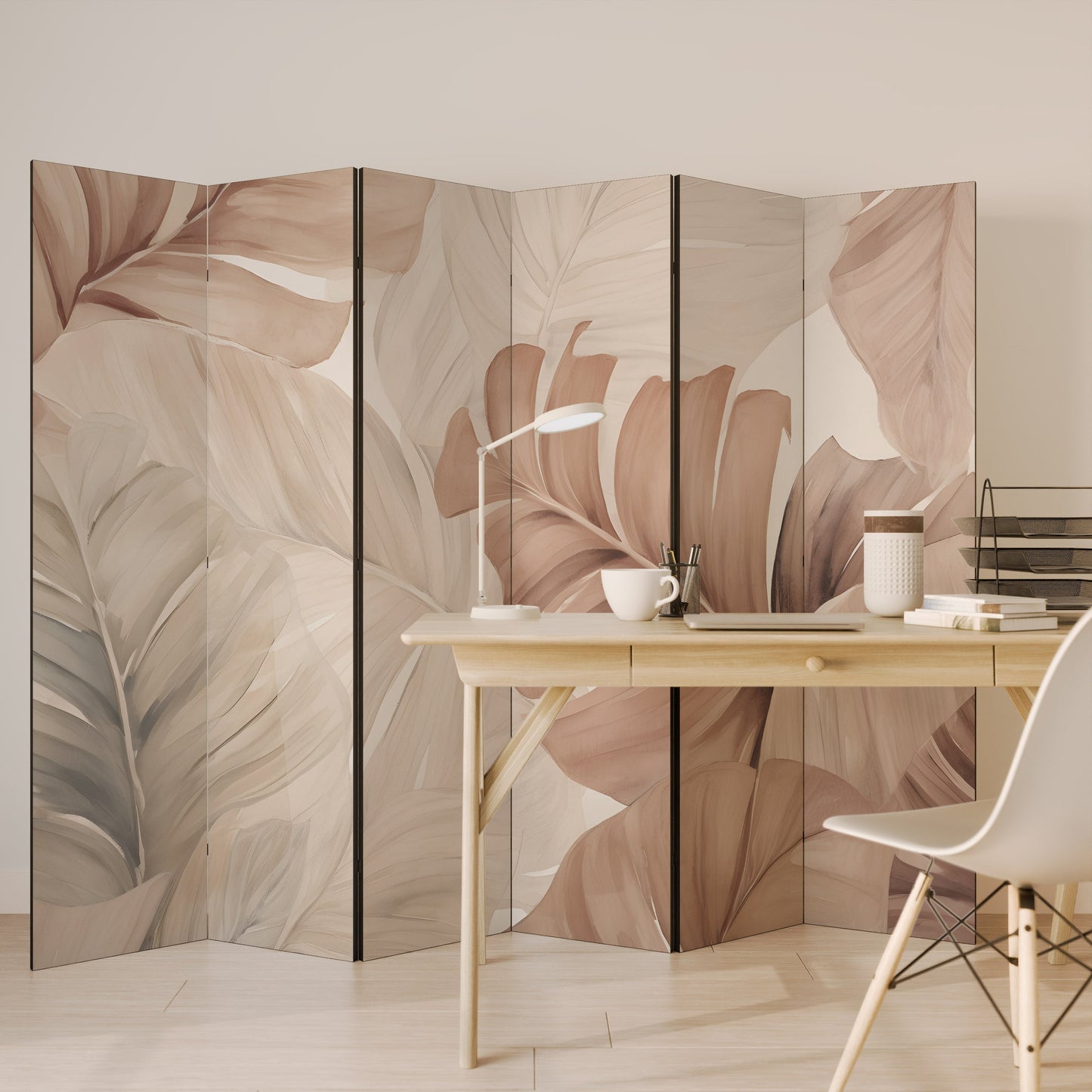 SOFT TONES OF FOLIAGE Decorative 6-Panel Room Divider