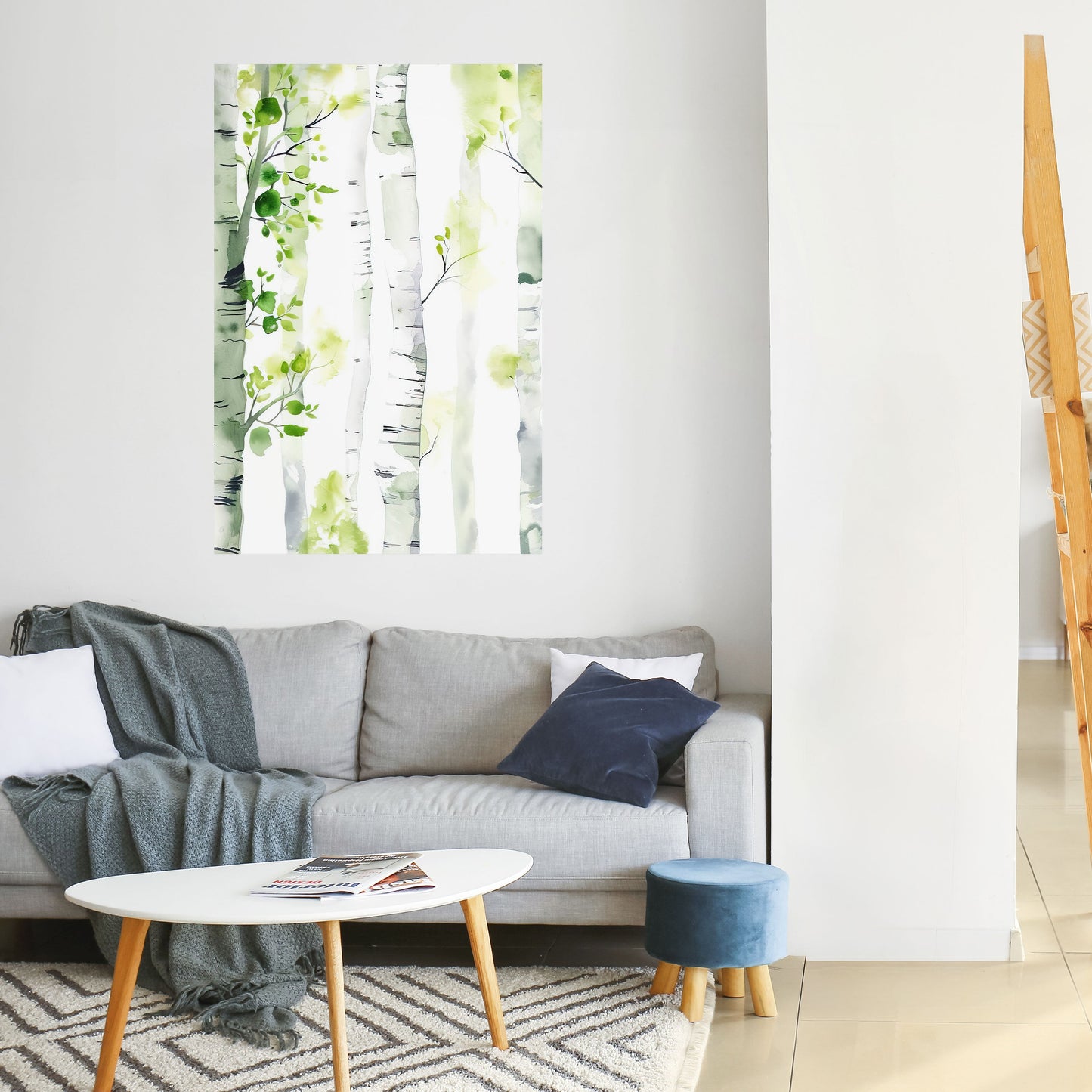 BIRCHY SOLACE vertikal poster med självhäftande text