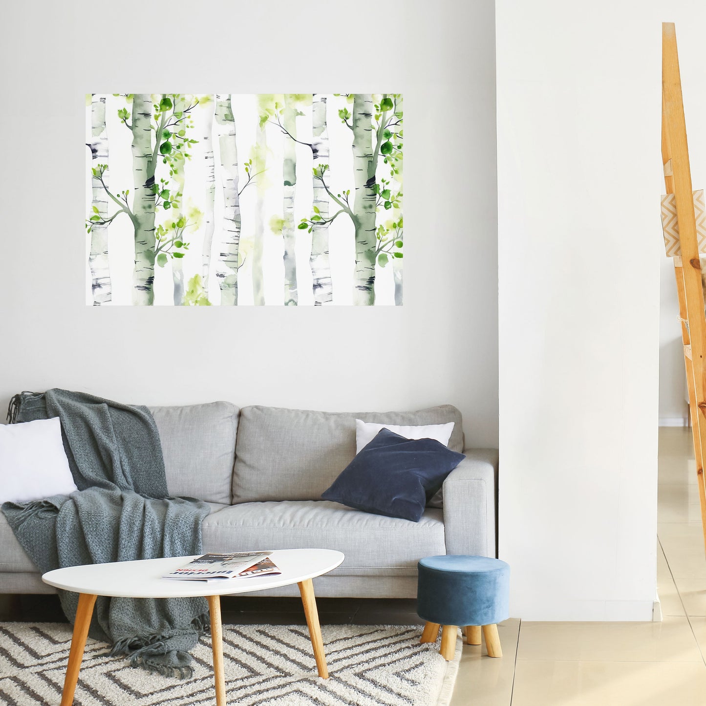 BIRCHY SOLACE Peel and Stick Horizontal Poster