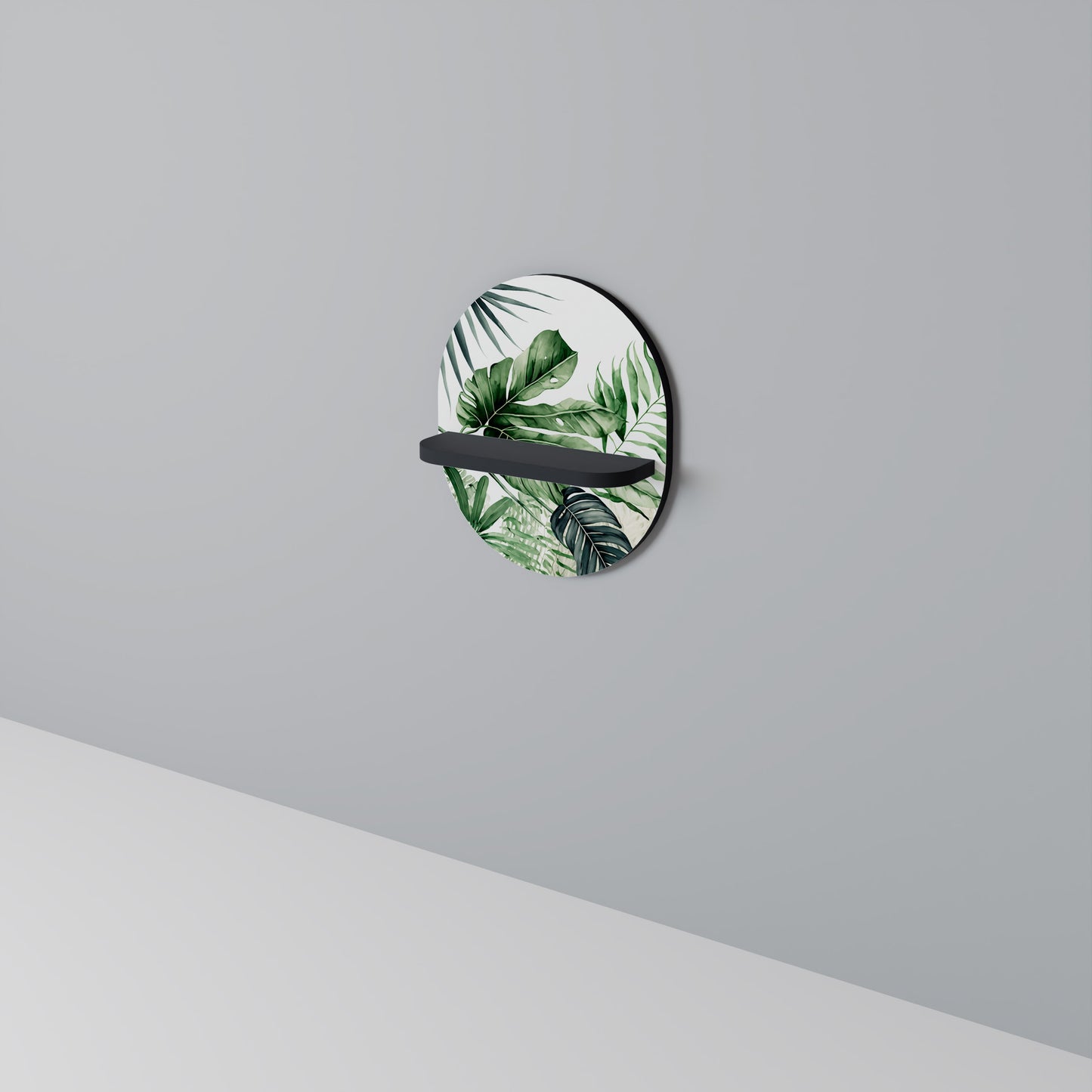 MONSTERA DREAM Oval konsthylla i svart finish