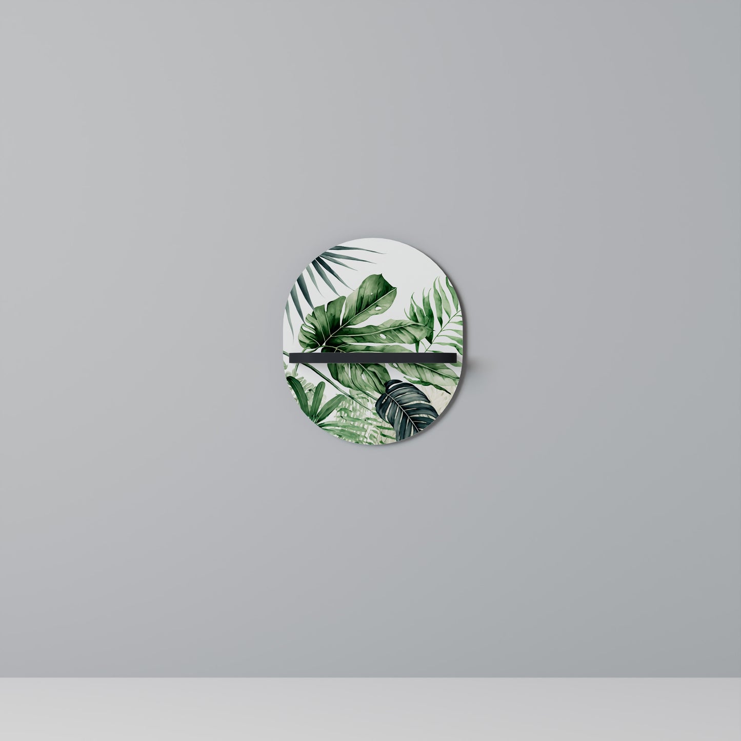 MONSTERA DREAM Oval konsthylla i svart finish