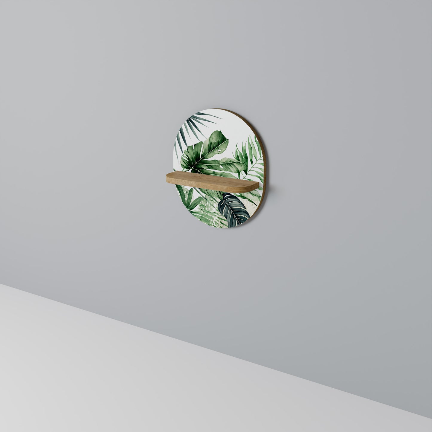 MONSTERA DREAM Oval konsthylla i ekeffekt
