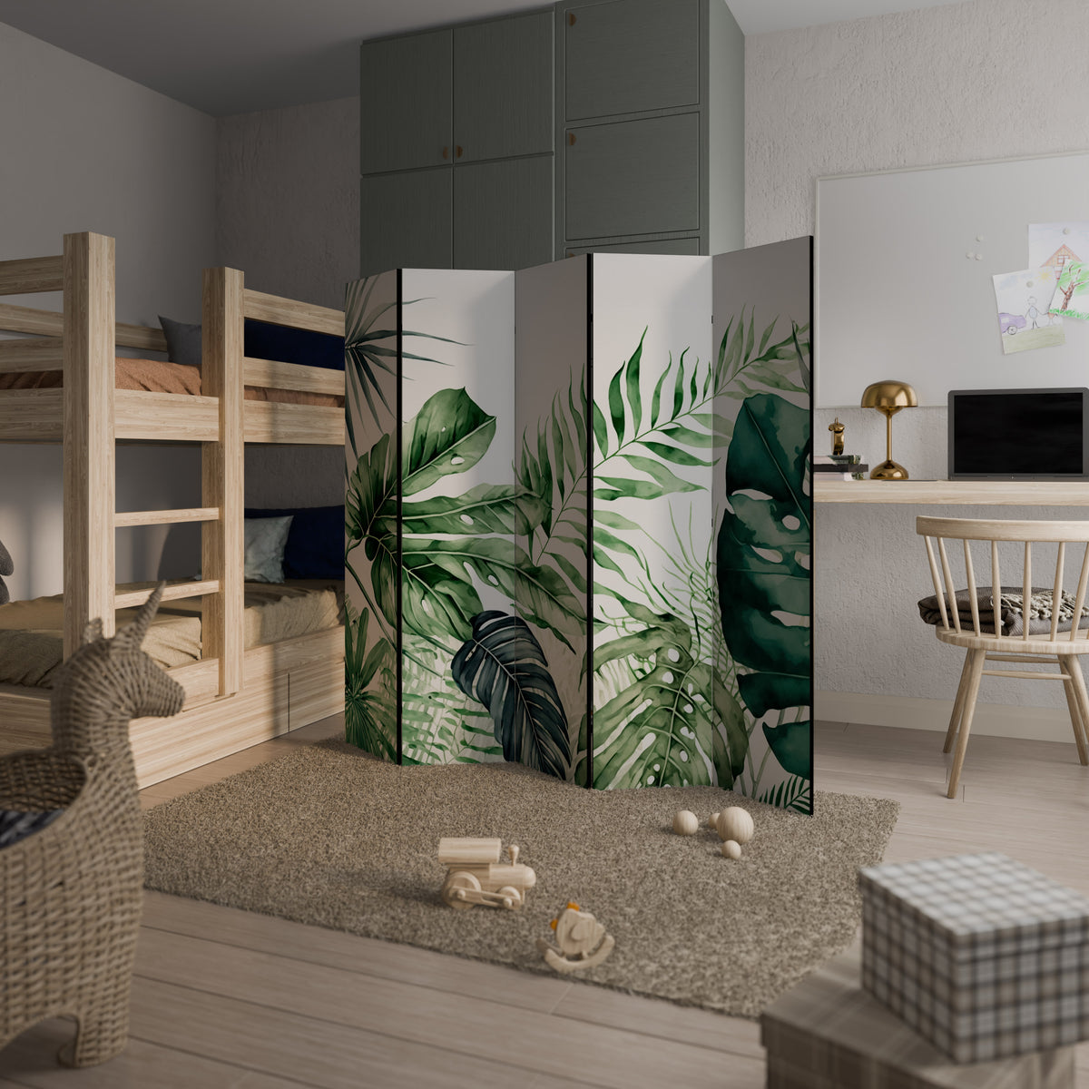 MONSTERA DREAM Dekorativ rumsavdelare – 5 paneler