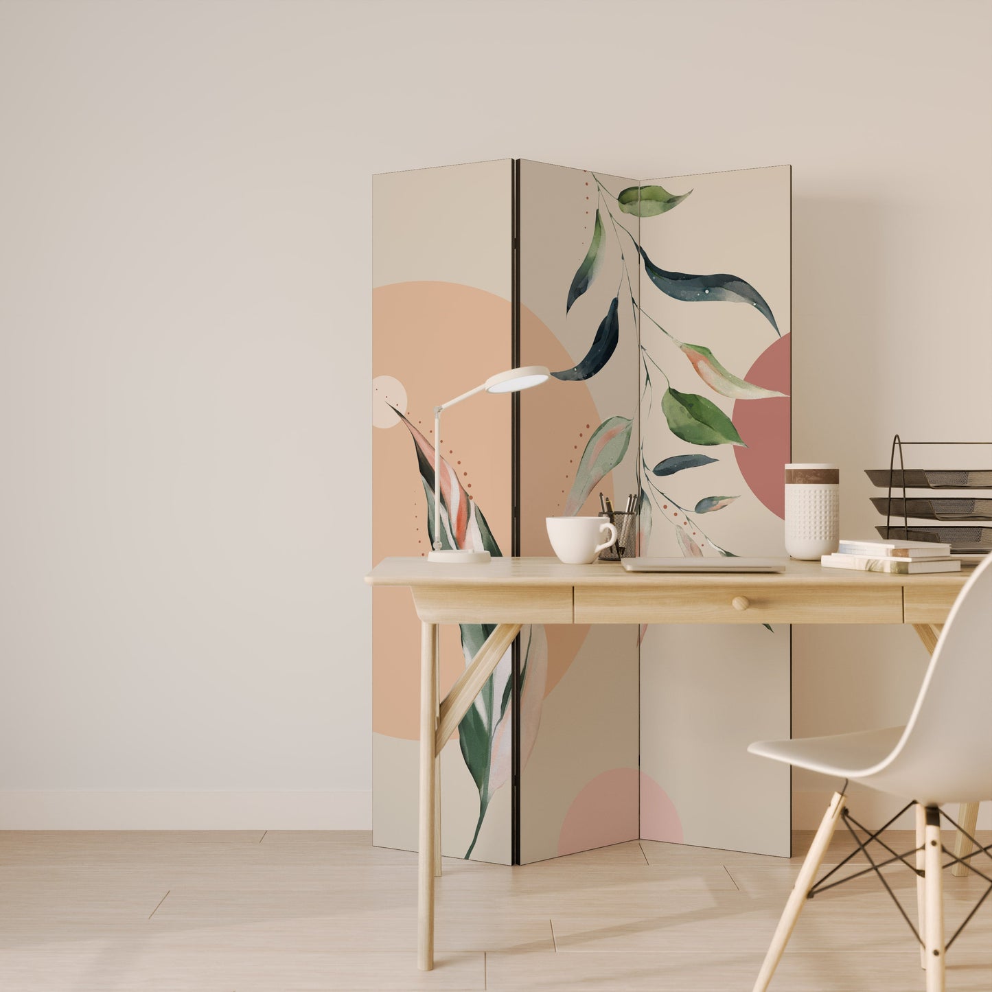 LEAFY SYMPHONY Dekorativ rumsavdelare med 3 paneler