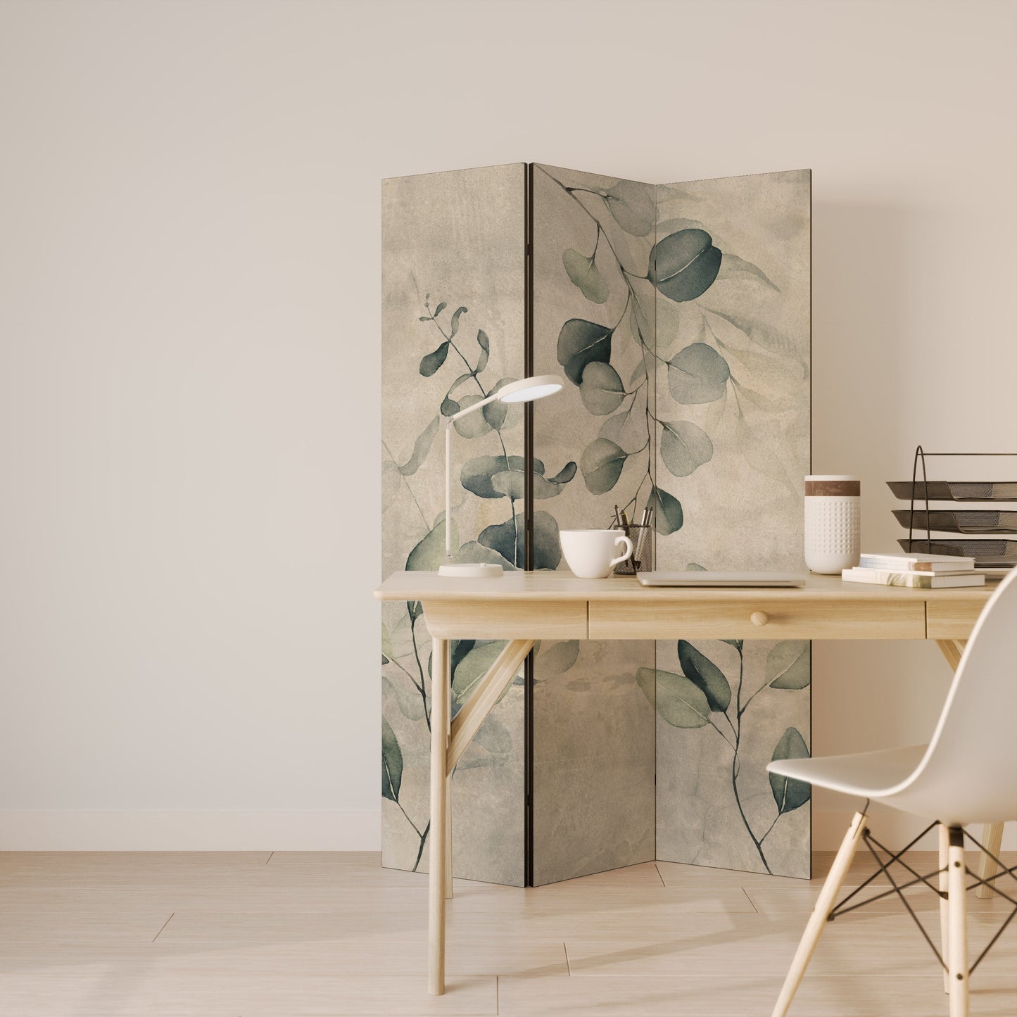 JORDNÄR ELEGANS Dekorativ rumsavdelare med 3 paneler