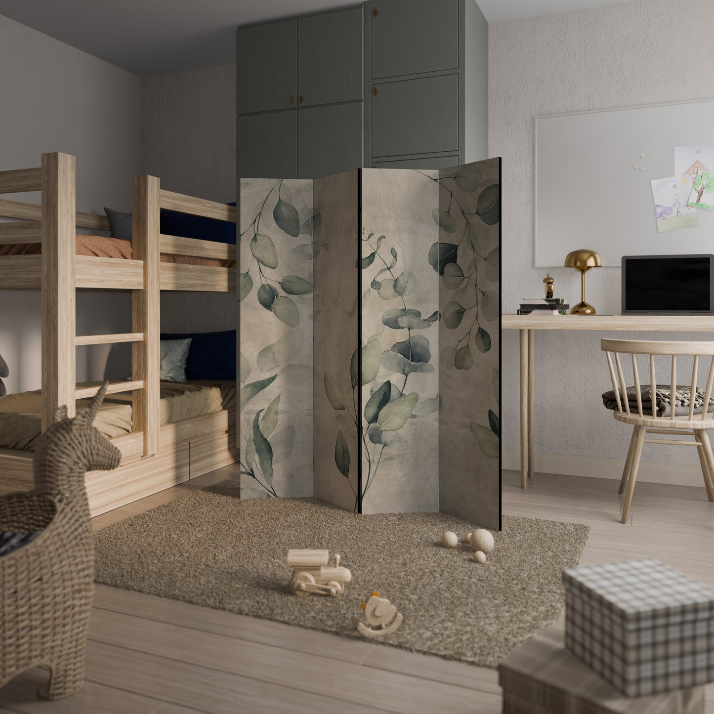 EARTHY TONED ELEGANCE Rumsavdelare 4 paneler