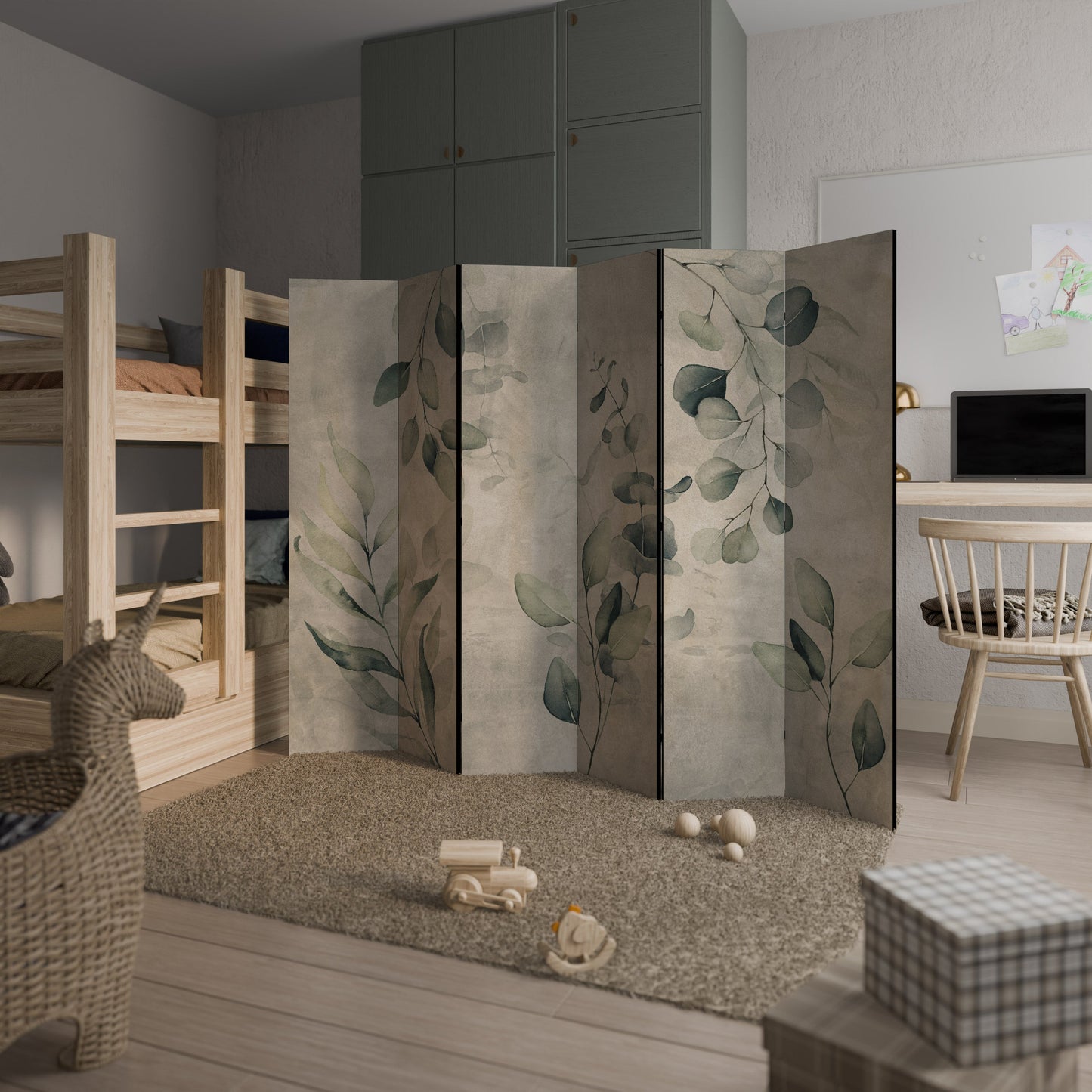 EARTHY TONED ELEGANCE Decorative 6-Panel Room Divider