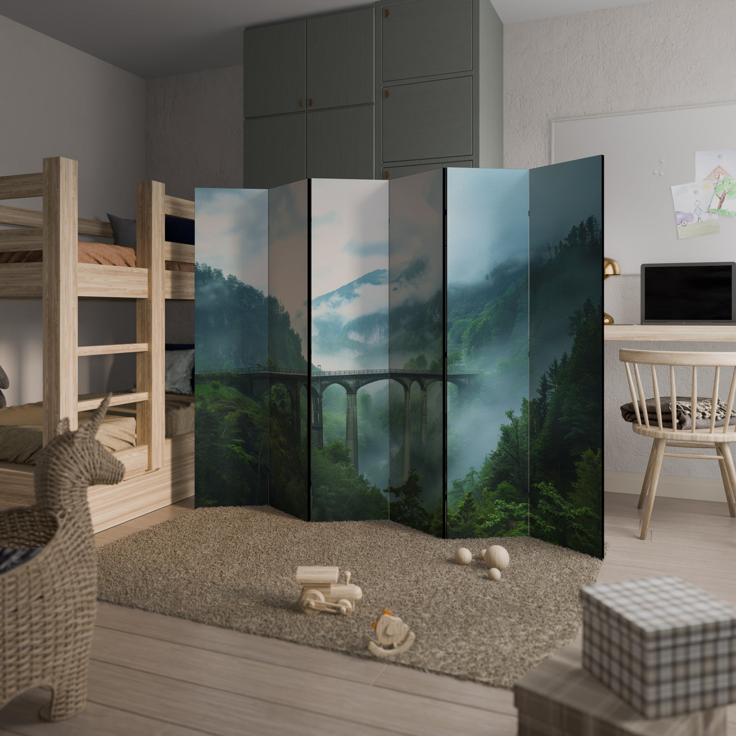 MISTY MOUNTAIN BRIDGES Rumsavdelare 6 paneler
