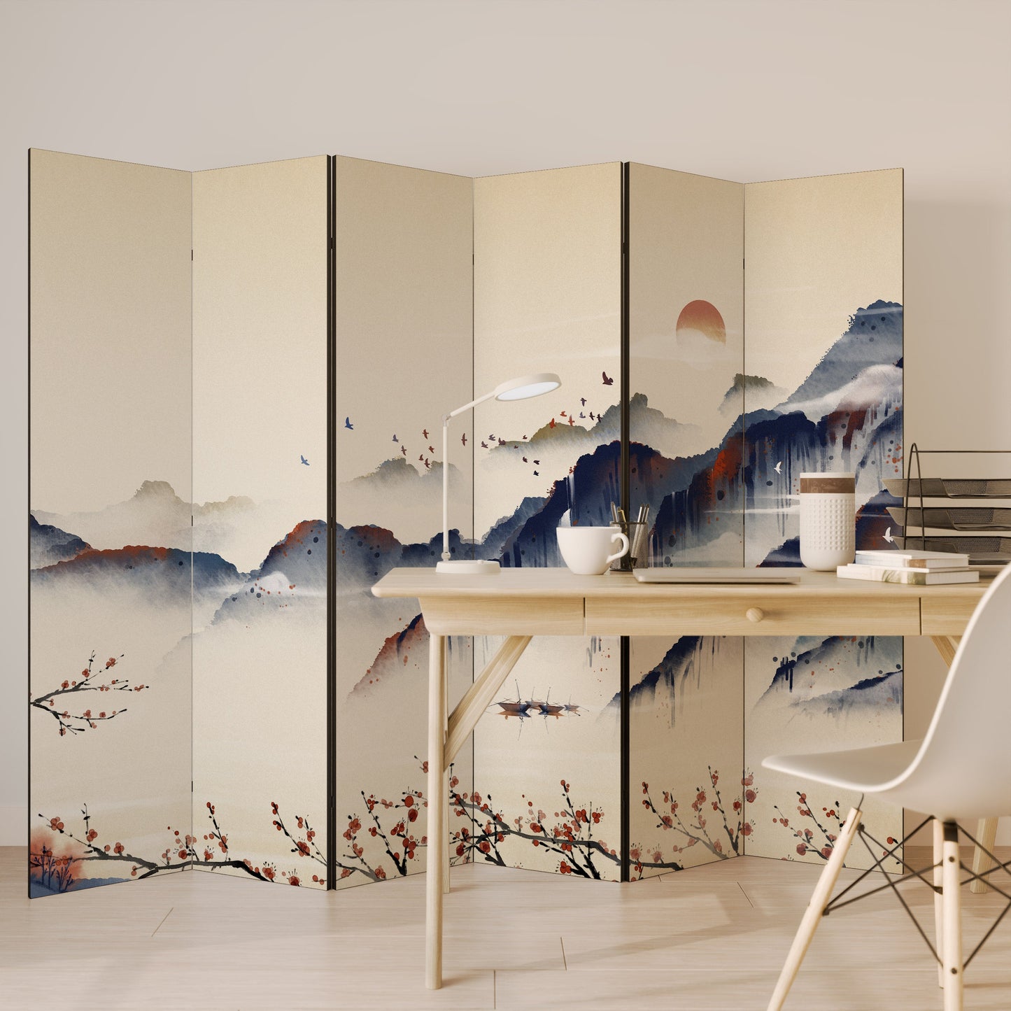ORIENTAL LANDSKAP Dekorativ rumsavdelare med 6 paneler