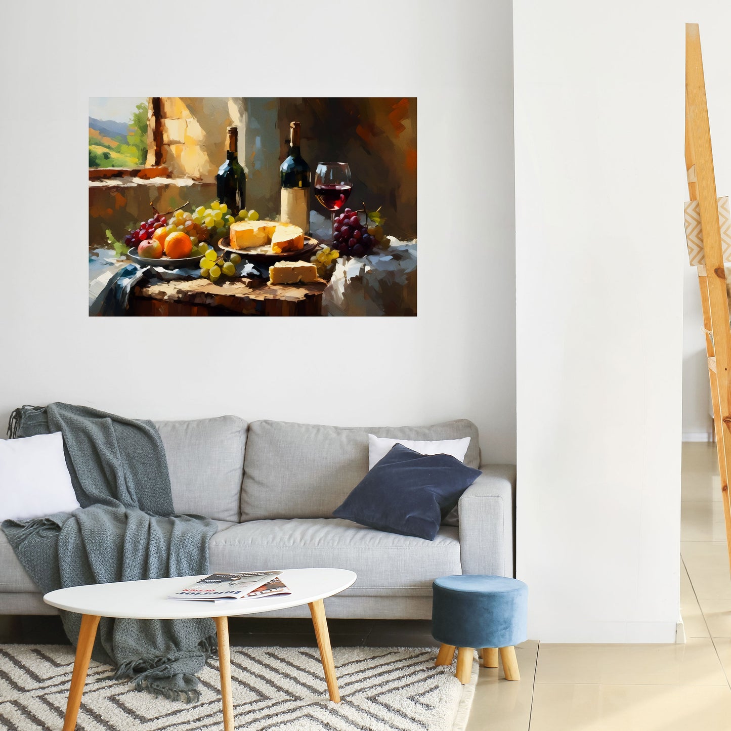 VINTAGE VINEYARD LUXURY Peel and Stick Horizontal Poster