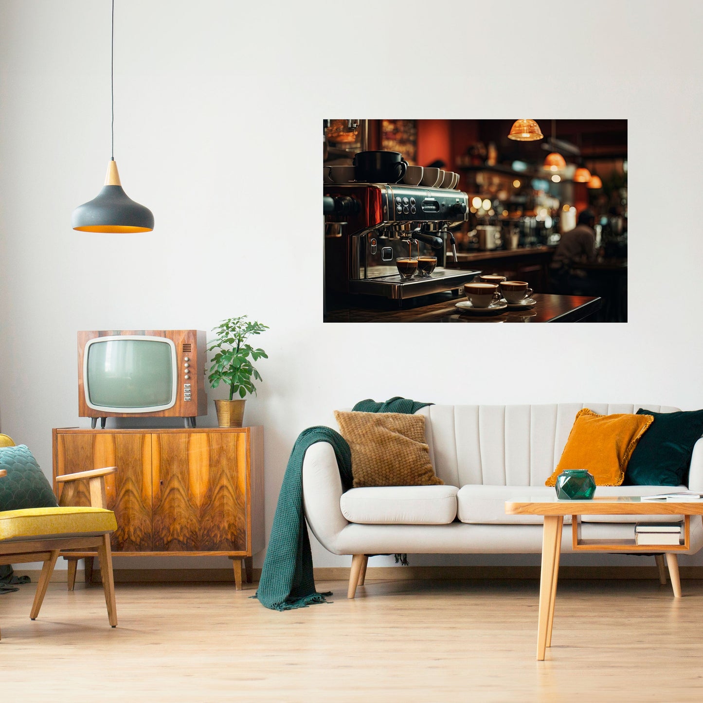 BARISTA’S DREAM MACHINE Peel and Stick Horizontal Poster