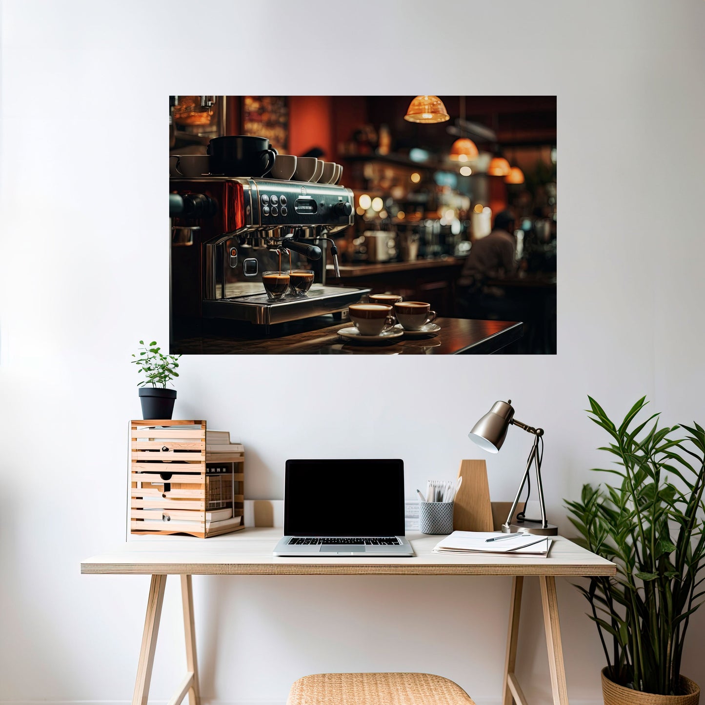 BARISTA’S DREAM MACHINE Peel and Stick Horizontal Poster