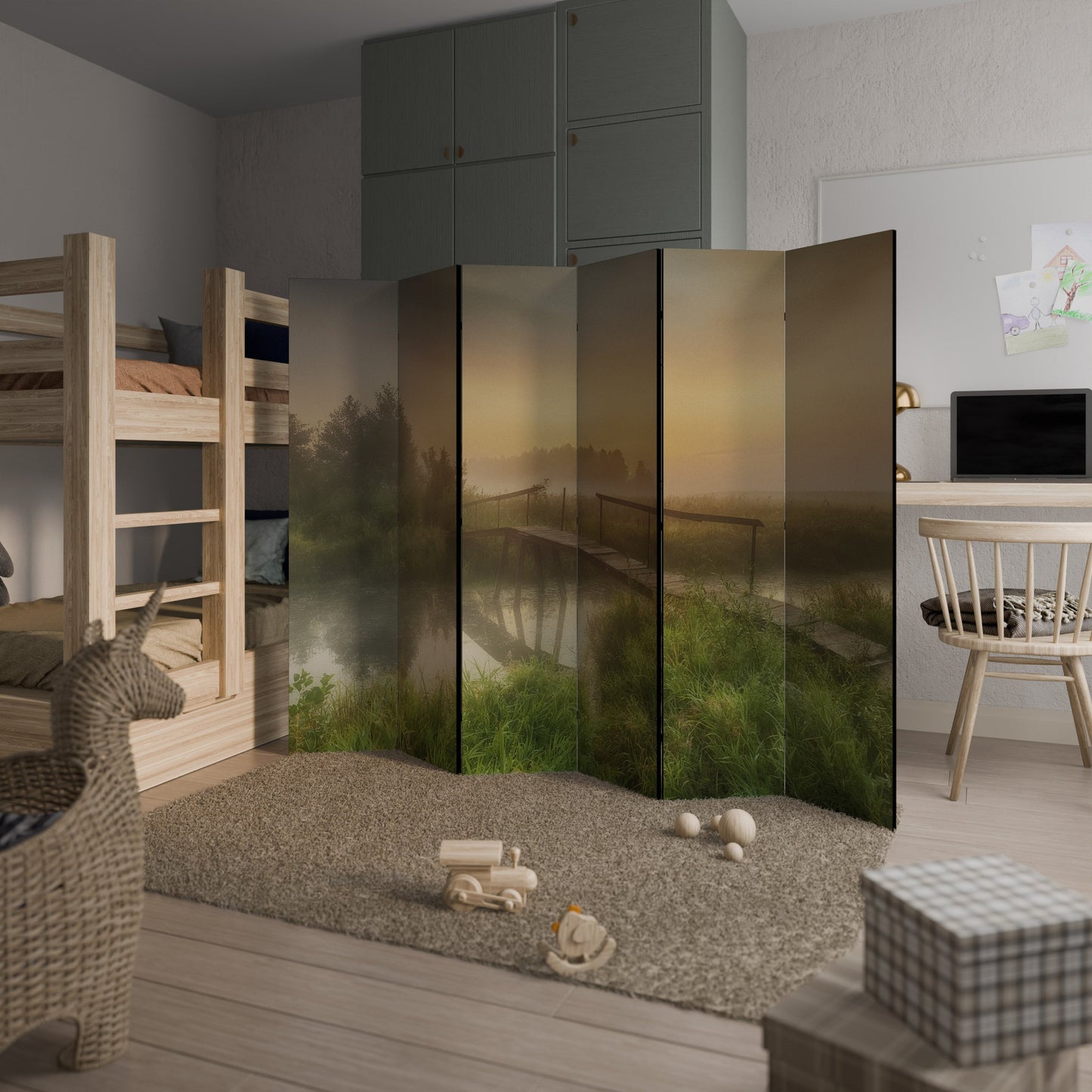 DREAMY HAZE Dekorativ rumsavdelare med 6 paneler