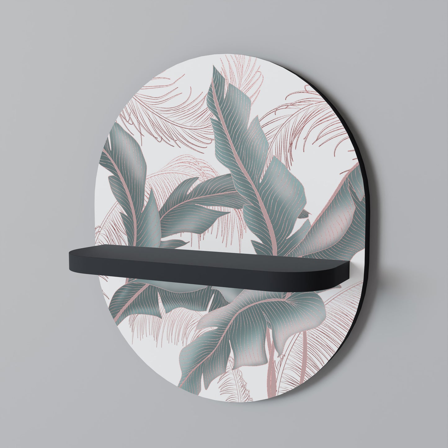 DELIKATE BLISS Oval konsthylla i svart finish
