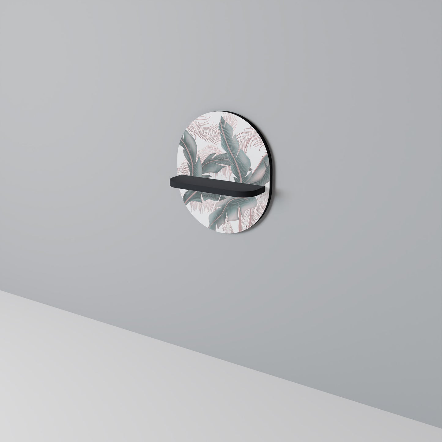 DELIKATE BLISS Oval konsthylla i svart finish