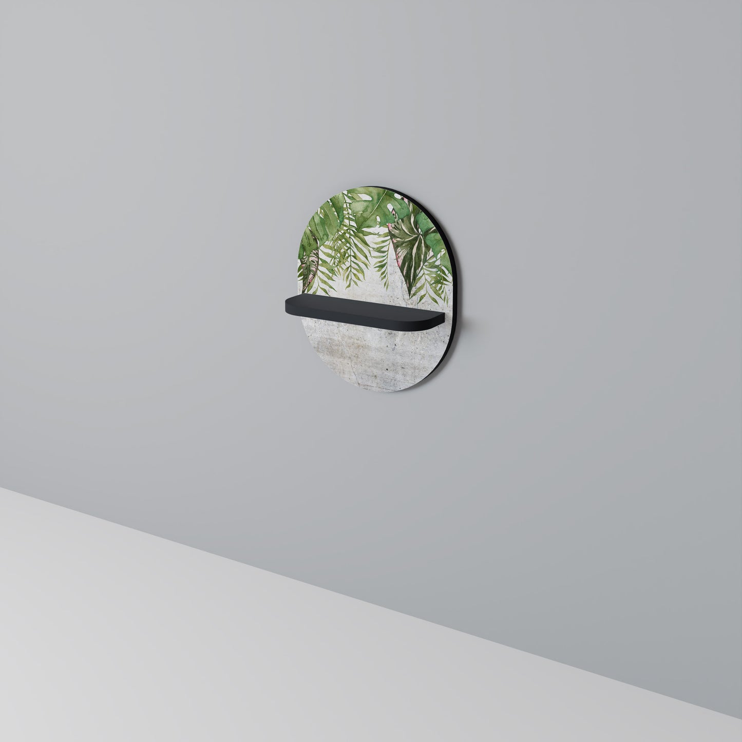URBAN TROPICS Oval konsthylla i svart finish
