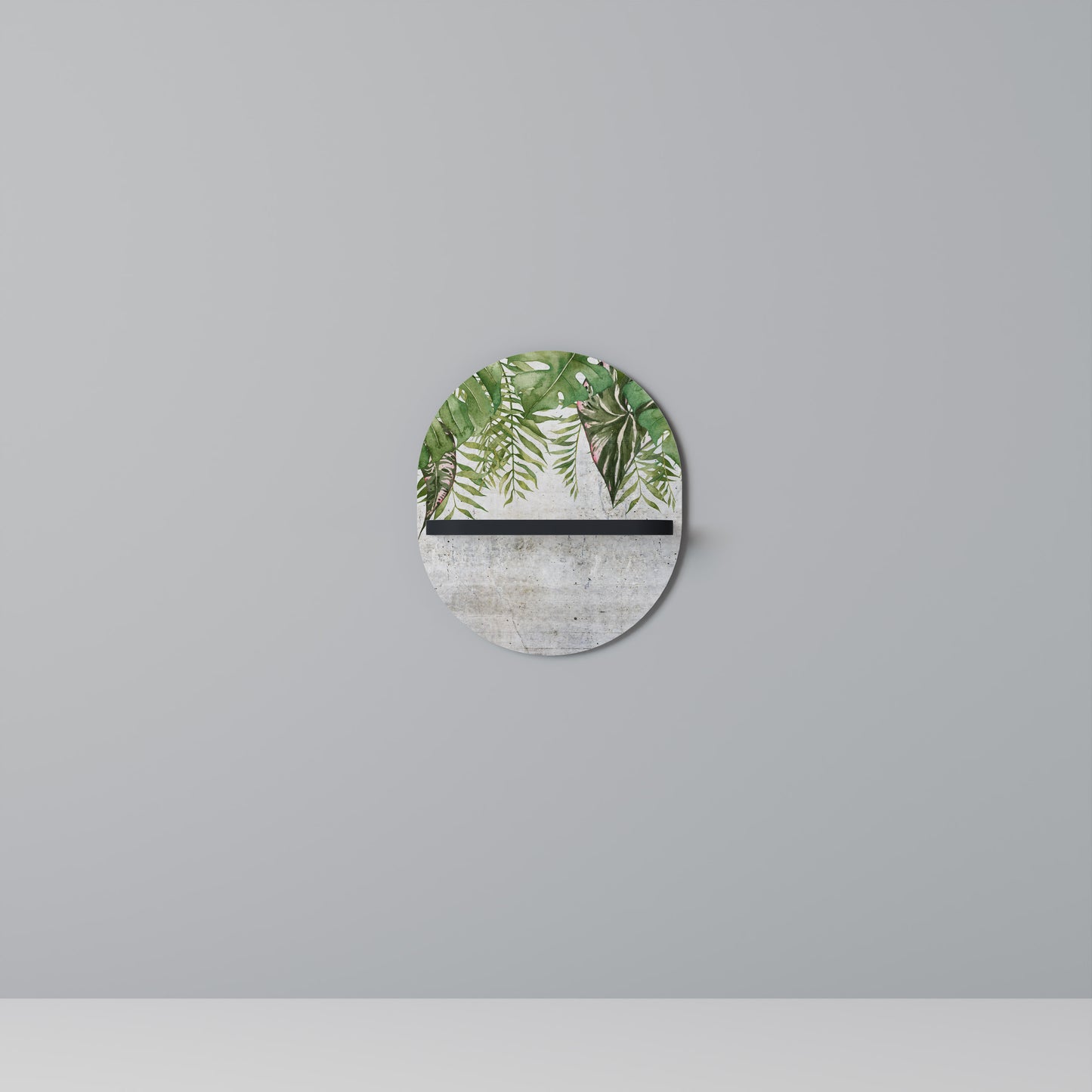 URBAN TROPICS Oval konsthylla i svart finish