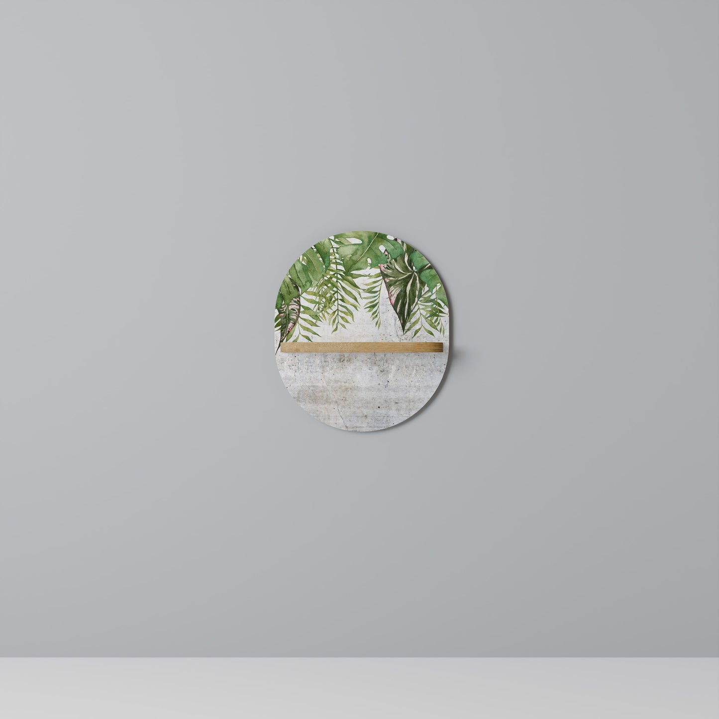 URBAN TROPICS Oval konsthylla i ekeffekt
