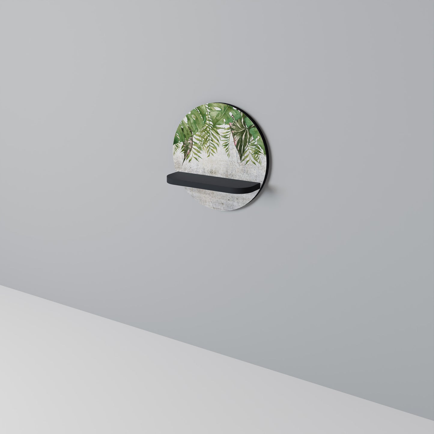 URBAN TROPICS Rund konsthylla i svart finish