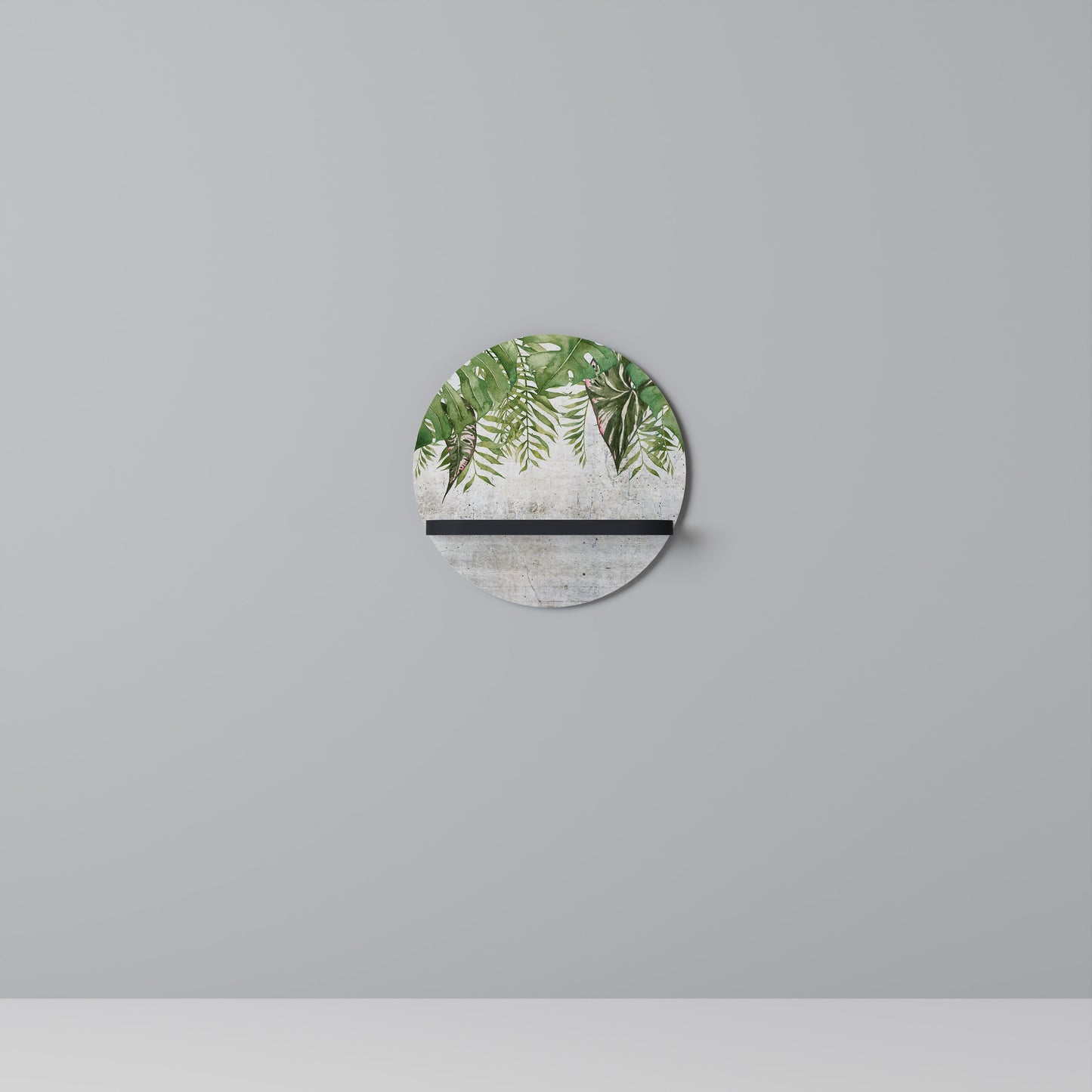 URBAN TROPICS Rund konsthylla i svart finish